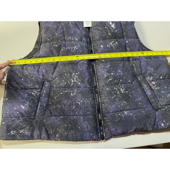 ID Ideology Womens Puffer Vest 3X Deep Black, purple with Speckle foil design - Picture 3 of 9